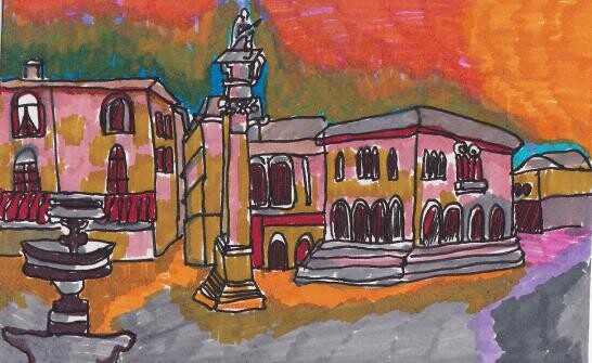 Painting titled "UDINE Italia" by Njoy, Original Artwork, Oil