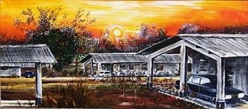 Painting titled "Sunset" by Nkolika Obiako-Anyabolu, Original Artwork, Oil