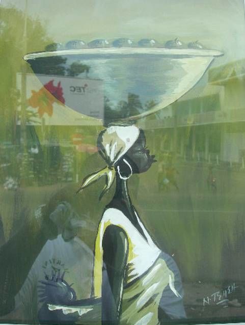 Painting titled "Kayayo" by Noah Tetteh, Original Artwork