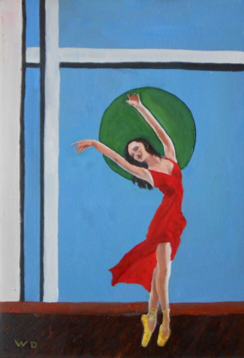 Arte digitale intitolato "The art deco dancer" da W-Dagrou, Opera d'arte originale, Olio