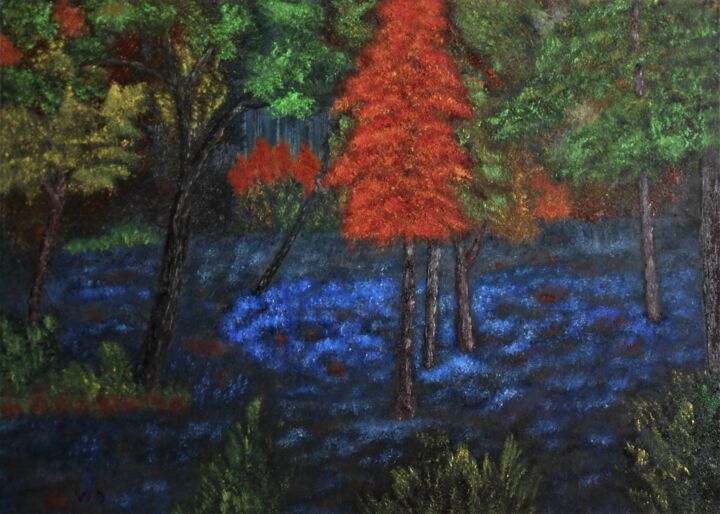 Digital Arts titled "Forest" by W-Dagrou, Original Artwork, Oil