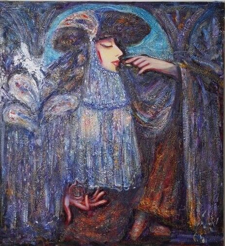 Ζωγραφική με τίτλο "The time of  pomegr…" από Nodar Badurashvili, Αυθεντικά έργα τέχνης, Λάδι Τοποθετήθηκε στο Ξύλινο φορείο…