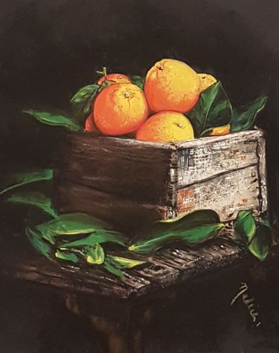 Painting titled "Oranges.jpg" by Nadia Sheikh, Original Artwork, Pastel