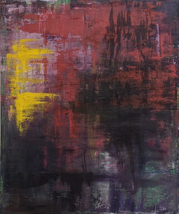 Painting titled "Lost in mist" by Nadia Sheikh, Original Art, Acrylic