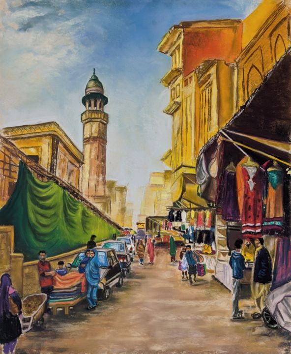 Painting titled "Just another day" by Nadia Sheikh, Original Art, Pastel