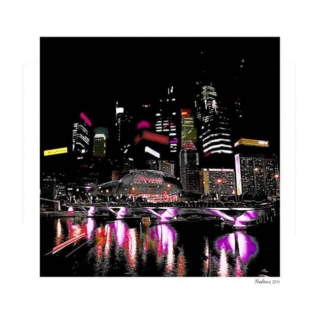 Arts numériques intitulée "Lumières de Singapo…" par Nodens, Œuvre d'art originale