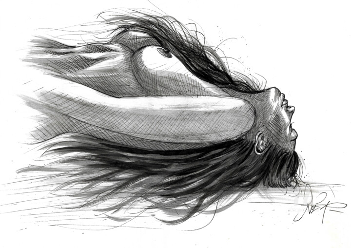 「pleasure」というタイトルの描画 Art De Noéによって, オリジナルのアートワーク, インク