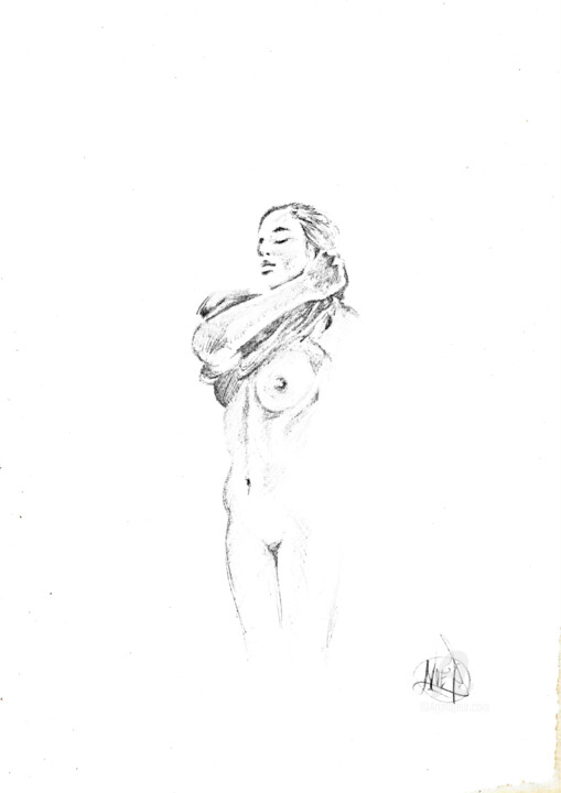 Drawing titled "Take off" by Art De Noé, Original Artwork, Pencil
