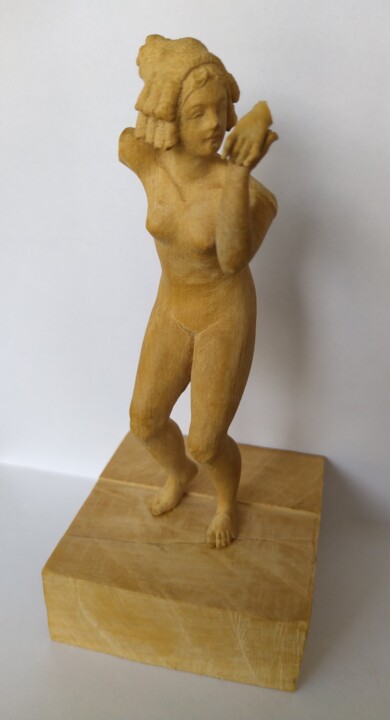 Sculpture intitulée "La miró na" par Noel Castillo López, Œuvre d'art originale, Bois