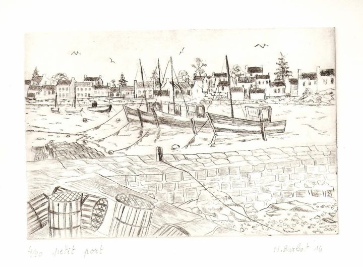 Obrazy i ryciny zatytułowany „petit-port.jpg” autorstwa Noël Barbot, Oryginalna praca, Rytownictwo