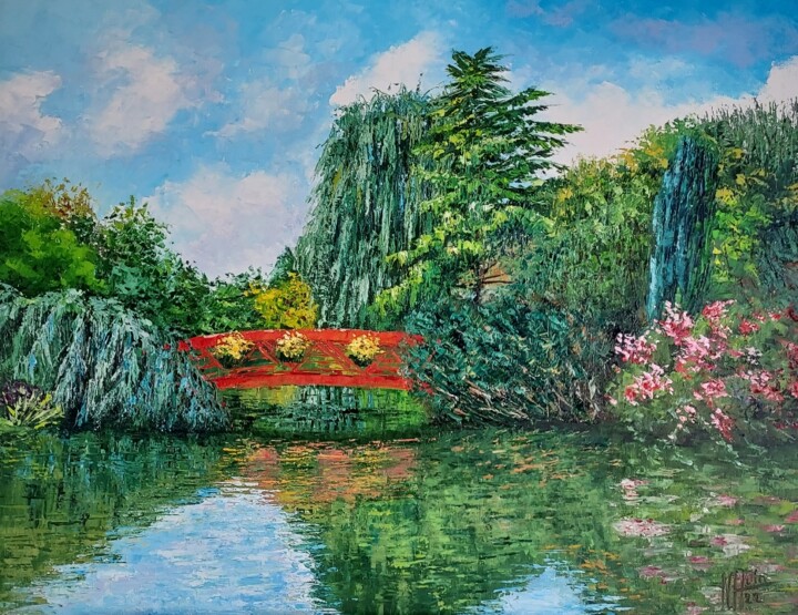 Schilderij getiteld "Parc Richard Pouill…" door Noelle Huin, Origineel Kunstwerk, Olie