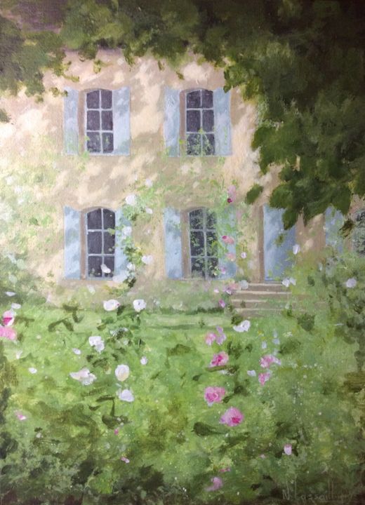 Painting titled "un matin d’avril" by Noëlle Lassailly, Original Artwork, Acrylic