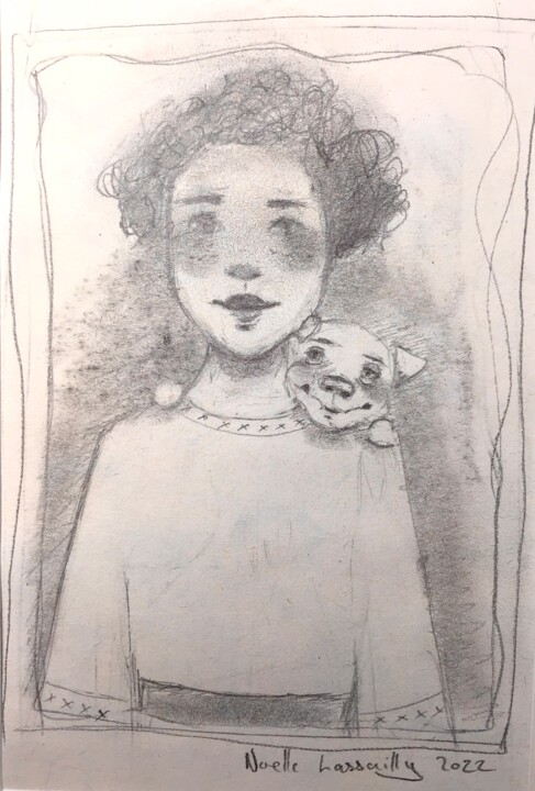 Dessin intitulée "Été 1922 - 1171" par Noëlle Lassailly, Œuvre d'art originale, Crayon