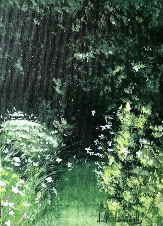 Painting titled "Jardin secret - 1318" by Noëlle Lassailly, Original Artwork, Acrylic