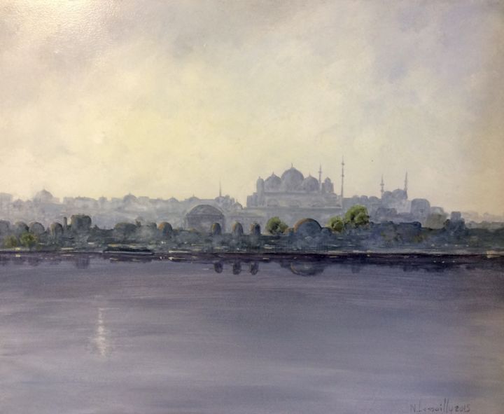 Painting titled "Istanbul" by Noëlle Lassailly, Original Artwork, Acrylic