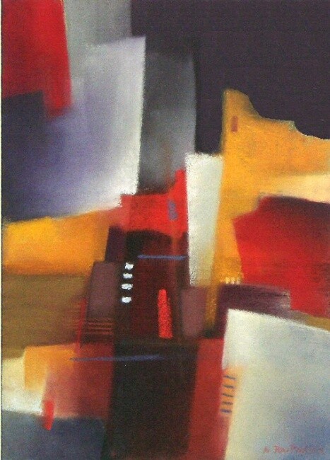 Malerei mit dem Titel "Cité endormie" von Noelle Poupardin, Original-Kunstwerk, Öl