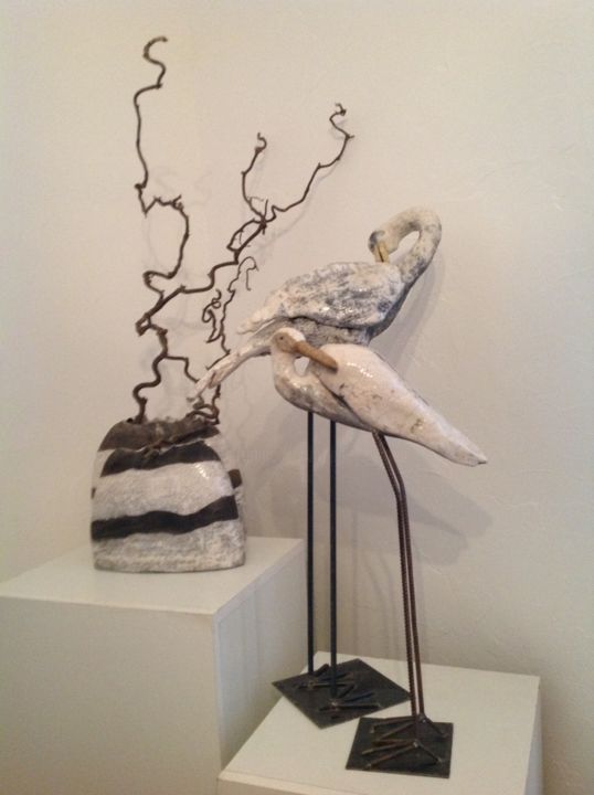 Sculpture titled "Oiseaux" by Noëlle Rious, Original Artwork