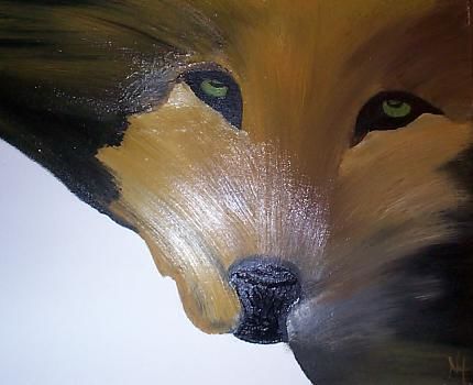 Painting titled "Regard" by Noëlle Harault, Original Artwork