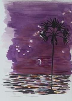 Peinture intitulée "Illustration "Noctu…" par Noëlle Zano, Œuvre d'art originale, Autre
