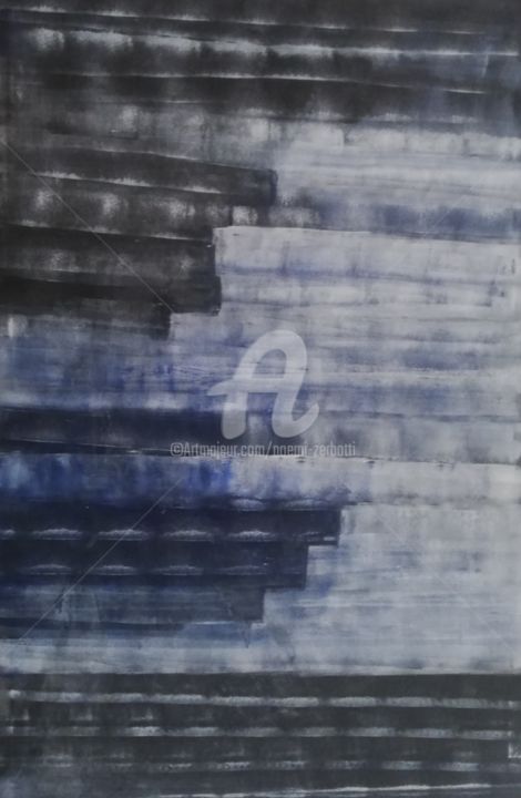 Картина под названием "Grisaille bleutée" - Noemi Zerbotti, Подлинное произведение искусства, Акрил