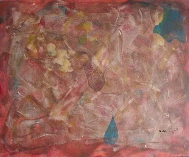 Peinture intitulée "Abstrait 1" par Romain Challe, Œuvre d'art originale