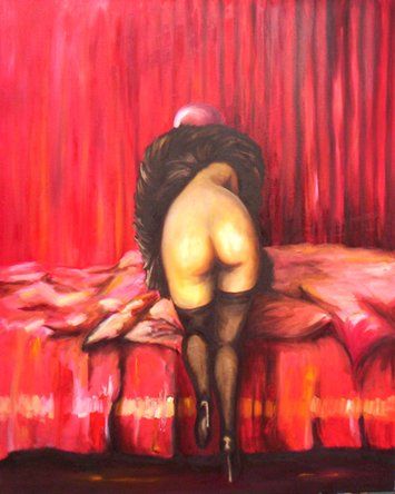 Painting titled "Red hot" by Nelson Maglio Olate Figueroa, Original Artwork, Oil