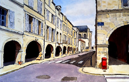 Peinture intitulée "La Rochelle rue Cha…" par Patrick Noly, Œuvre d'art originale