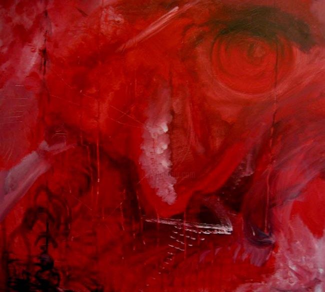 Painting titled "Red" by No Matt'S Land, Original Artwork