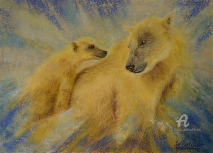Painting titled ""Love is..."" by Tatiana Le Metayer, Original Artwork, Pastel