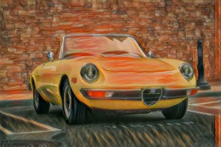 Digital Arts titled "Alfa romeo scream" by Nooebstro, Original Artwork, Digital Painting