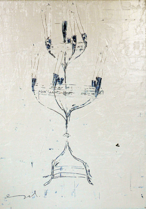 Peinture intitulée "CANDÉLABRE" par Norbert Engel, Œuvre d'art originale, Acrylique Monté sur Panneau de bois