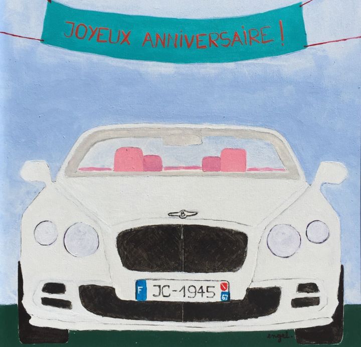 Painting titled "BENTLEY" by Norbert Engel, Original Artwork, Acrylic Mounted on Wood Stretcher frame