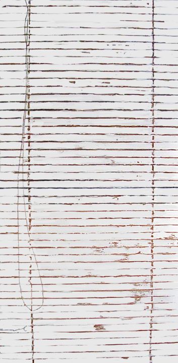Collages intitolato "store blanc - colla…" da Norbert Engel, Opera d'arte originale, Collages Montato su Telaio per barella…