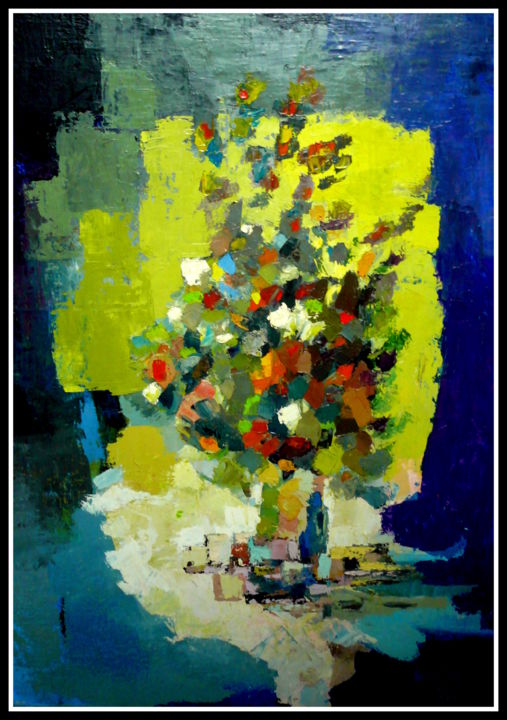 Peinture intitulée "fleurs-imaginaires.…" par Norbert Lafon, Œuvre d'art originale, Huile