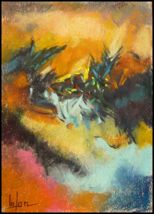 Peinture intitulée "de-desirs-et-d-auto…" par Norbert Lafon, Œuvre d'art originale, Pastel
