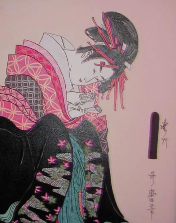 Malerei mit dem Titel "geisha04" von Todd Bailey, Original-Kunstwerk
