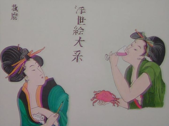 Malerei mit dem Titel "geisha08" von Todd Bailey, Original-Kunstwerk