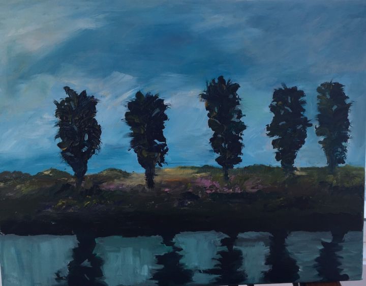 Schilderij getiteld "Provence Countryside" door Noreen Schumann, Origineel Kunstwerk, Olie