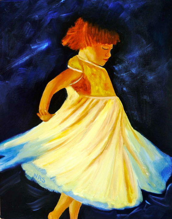 Painting titled "Ballerina" by Noreen Schumann, Original Artwork, Oil