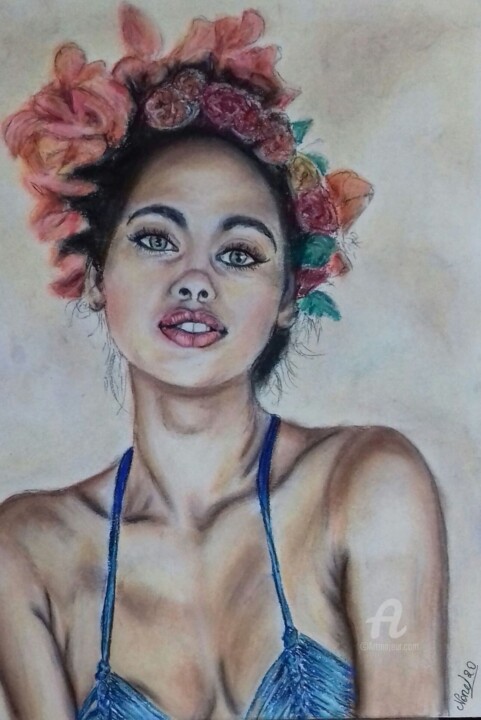 Dessin intitulée "Maeva" par Norel, Œuvre d'art originale, Pastel