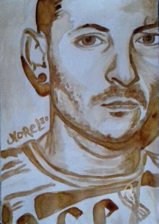 Peinture intitulée "Chester bennington" par Norel, Œuvre d'art originale, Aquarelle