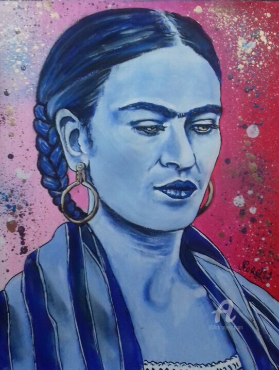 Schilderij getiteld "Frida Khalo 2" door Norel, Origineel Kunstwerk, Acryl
