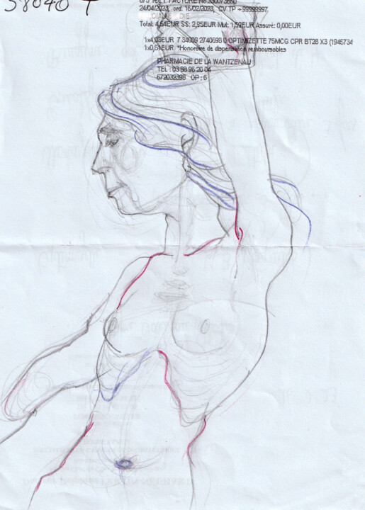 Drawing titled "Fiona" by Nori K, Original Artwork, Pencil