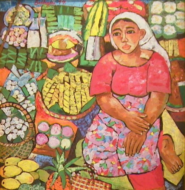 Pintura titulada "Market Vendor" por Norma Belleza, Obra de arte original
