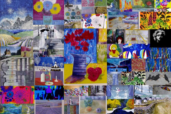Digital Arts titled "Collage de tableaux" by Norman Shipley, Original Artwork, Collages