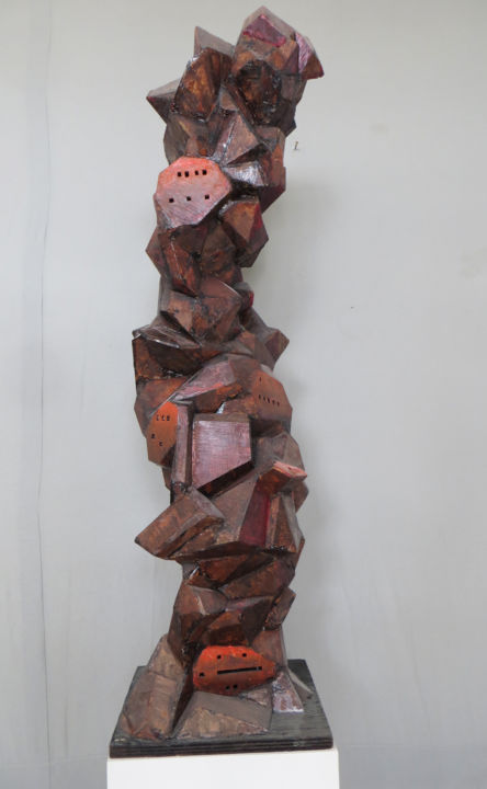 Sculpture intitulée "hotel-grigri-vu-1.j…" par Normand Hamel, Œuvre d'art originale, Bois