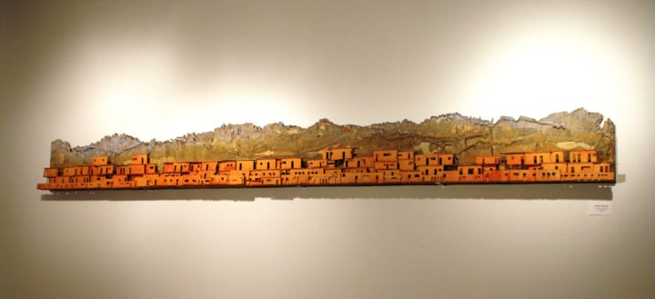 Sculpture intitulée "motel-horizon" par Normand Hamel, Œuvre d'art originale, Bois