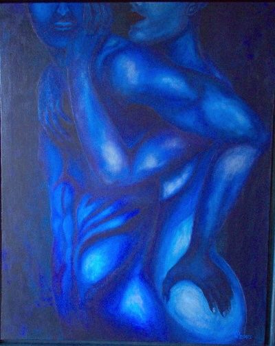 Pittura intitolato "Pasión azul" da Yo, Opera d'arte originale