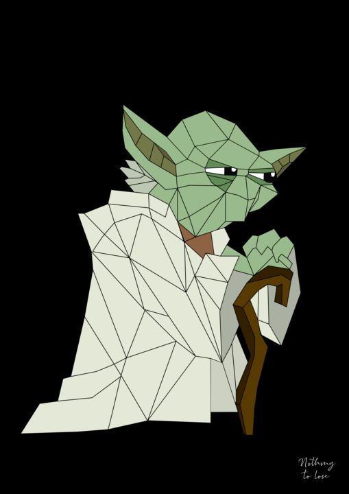 Grafika cyfrowa / sztuka generowana cyfrowo zatytułowany „Yoda . Poster Geomé…” autorstwa Nothing To Lose, Oryginalna praca,…