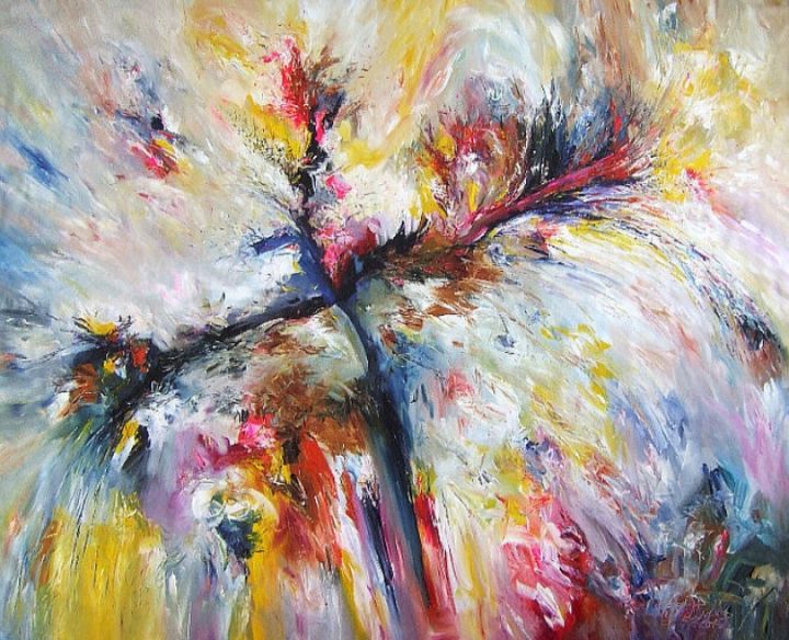 Painting titled "Your Way XXXL 1" by Peter Nottrott, Original Art, Oil